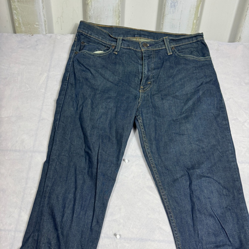 Levi's 511 Mens Straight Leg Jeans Blue‎ Denim Dark Wash 5-Pocket W32 L32 - Picture 3 of 16